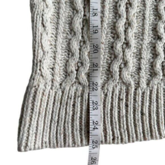 Garage | Cream Fleck Turtle Neck Cable Knit Sweater Size Small - Picture 5 of 6
